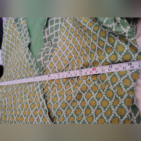 Biba Bohemian Maxi Dress, Patterned Green/Yellow Long Sleeve Ends/Buttons, 6 - Picture 13 of 16